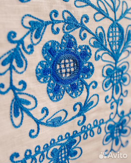 Дорожка льняная на стол с русской вышивкой 140/40