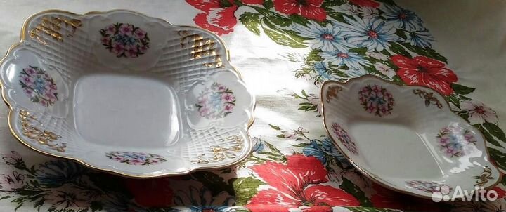 Две тарелки фарфор СССР Коростеньский фарф завод