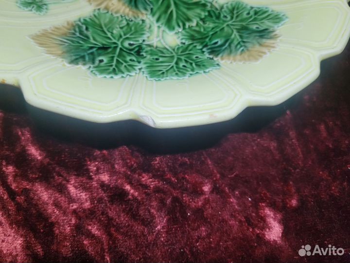 Тарелка Блюдо Фруктовница Фаянс Виноград Лоза