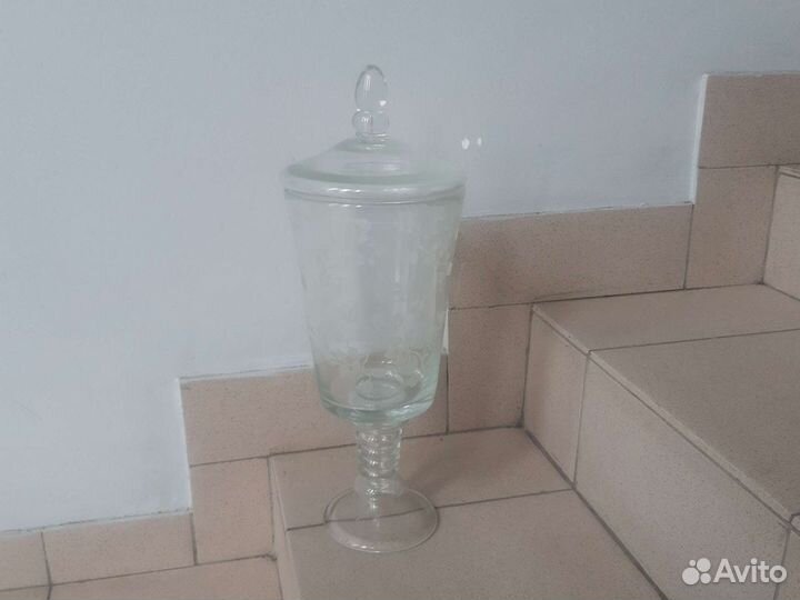 Кубок, ваза стекло старинное