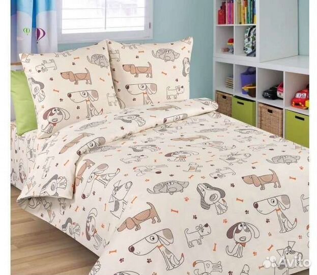 Белье постельное 1,5 сп, поплин, хлопок 100