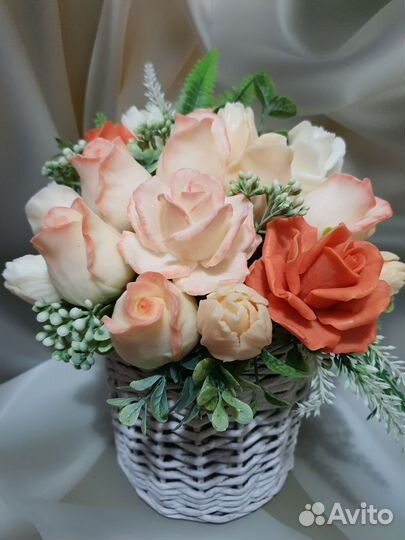 Букеты из мыльных цветов ручной работы