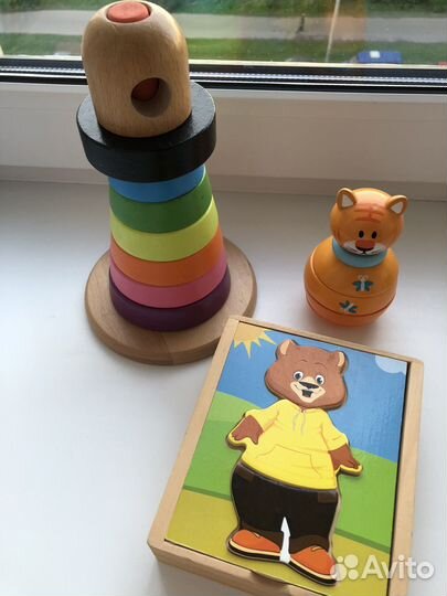 Деревянная пирамидка игрушки