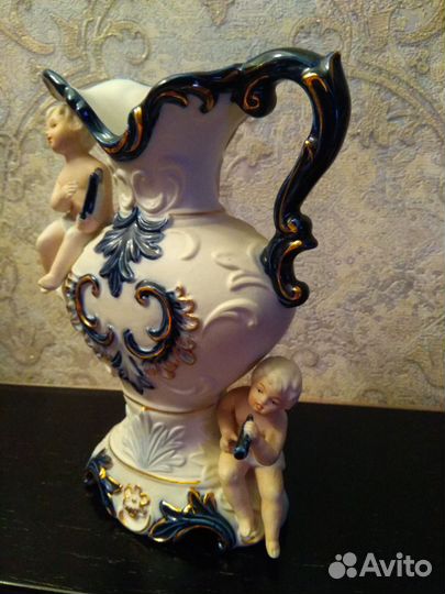 Ваза кувшин Путти фарфор блюдца керамика