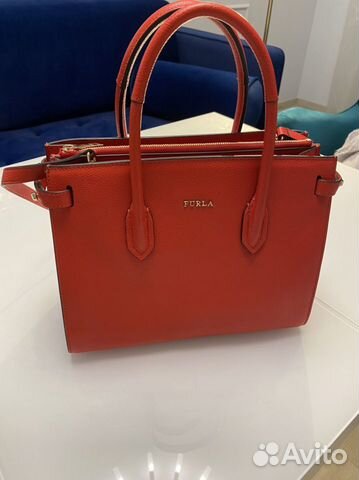 Сумка Furla женская красная натуральная кожа