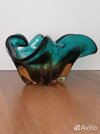 Ваза-конфетница гутное стекло СССР