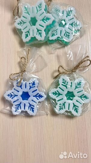 Мыло ручной работы Снежинка, бычок