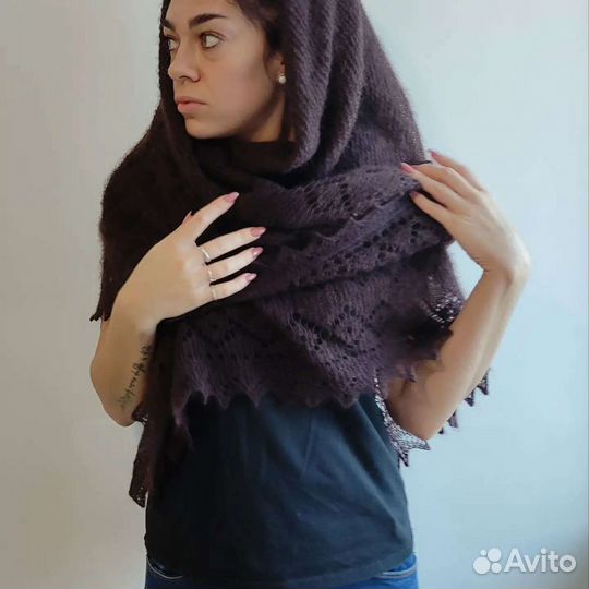Шаль пуховая ручная работа
