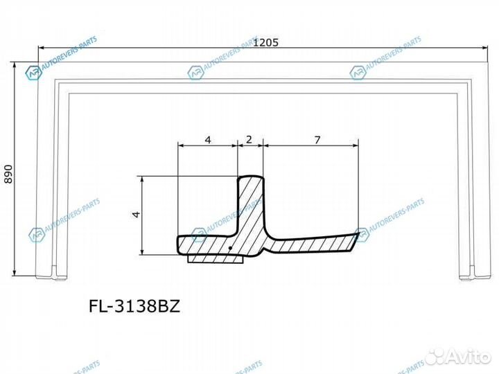 FL-3138BZ Молдинг лобового стекла toyota prius XW3