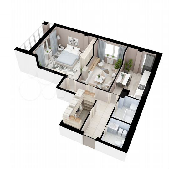 2-к. квартира, 65,1 м², 9/16 эт.