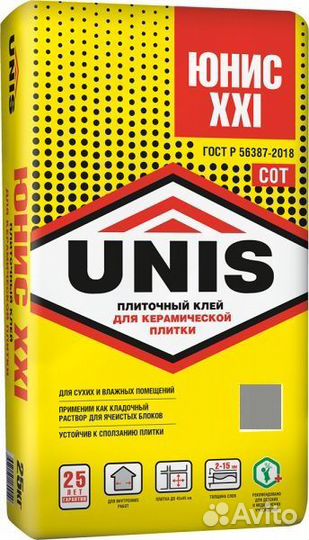 Плиточный клей юнис