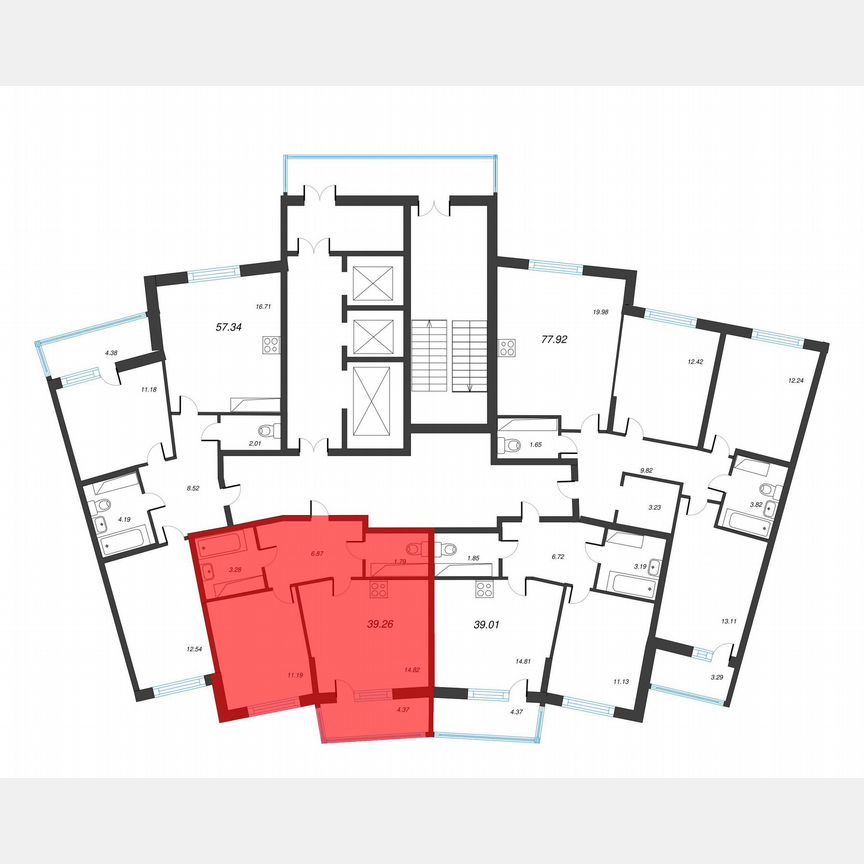 1-к. квартира, 42,3 м², 20/22 эт.