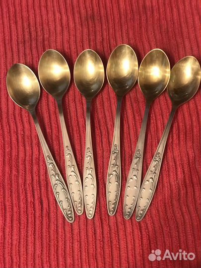Ложечки мельхиоровые с позолотой