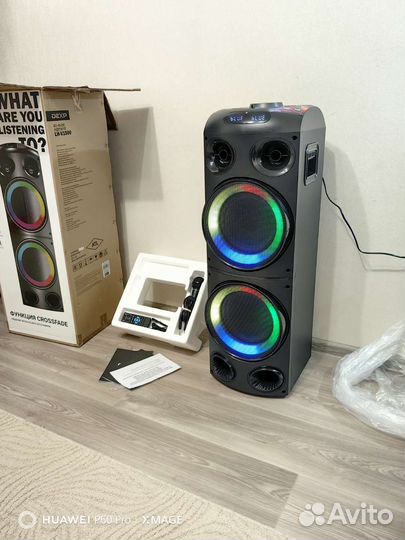 Блютуз колонка с функцией караоке в 2 микрофона