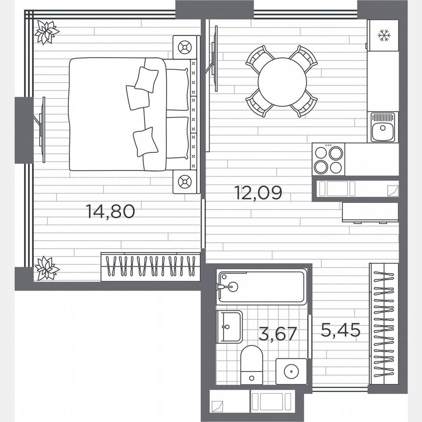1-к. квартира, 36 м², 5/5 эт.