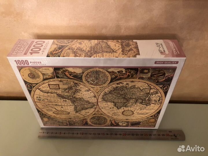 Пазлы карта мира, 1000 штук, 51х73 см, южная корея