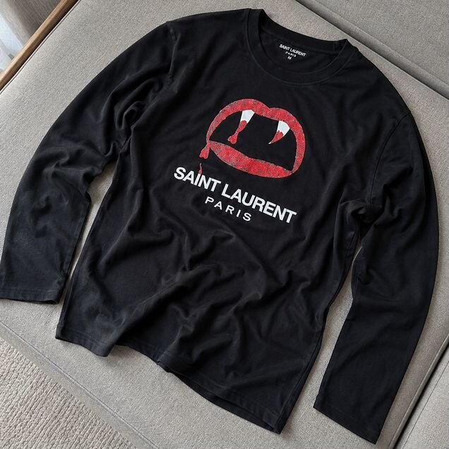Лонгслив Saint Laurent Vampire Lips черный