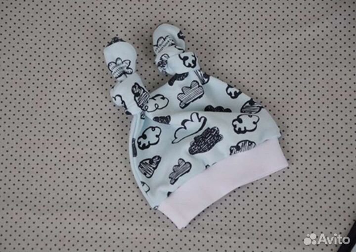 Пеленка кокон Облачко на липучке, голубая, 0-3 мес