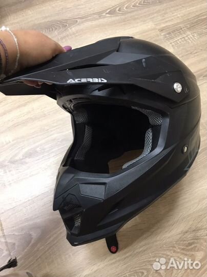 Мото шлем кроссовый черный