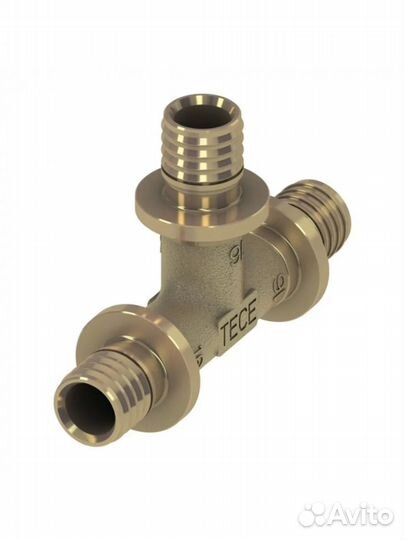 Tece 760515. Тройник 90* редукционный 25х20х25, латунь