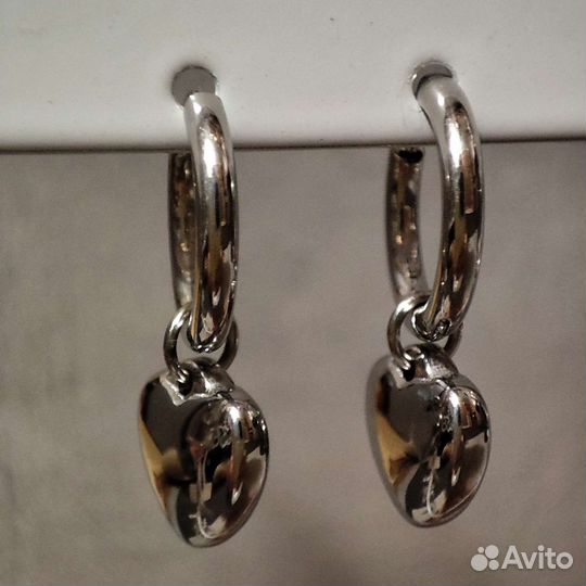 Серьги конго с сердечками