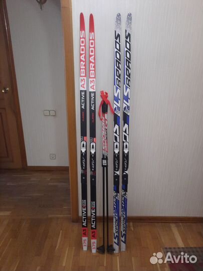 Лыжи беговые 170и175см, новые,комплект