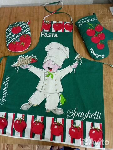 Кухонные фартуки, прихватки 3шт на 100р