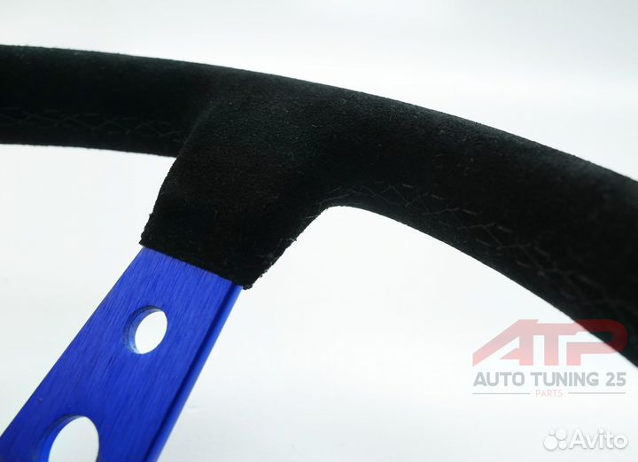 Руль OMP style - с выносом - 350мм (замша/черная с