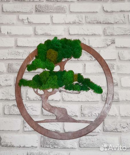 Пано из стабилизированного мха. Дерево