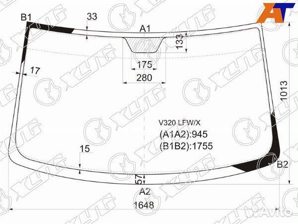 Стекло лобовое mercedes-benz vito