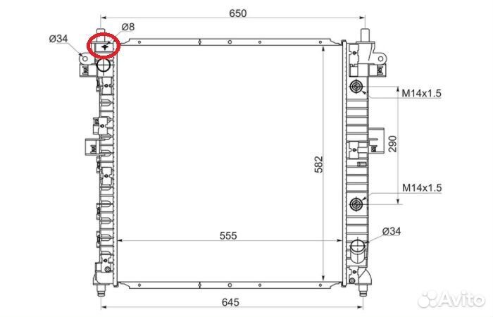 Радиатор SsangYong Kyron, Actyon Sports 2005-2016