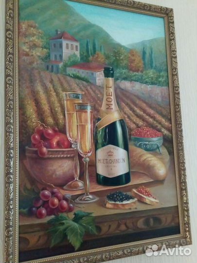 Картина маслом в рамке