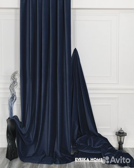Комплект штор бархат Богема Синий