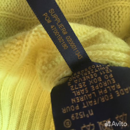 Свитер Polo Ralph Lauren Yellow Оригинал