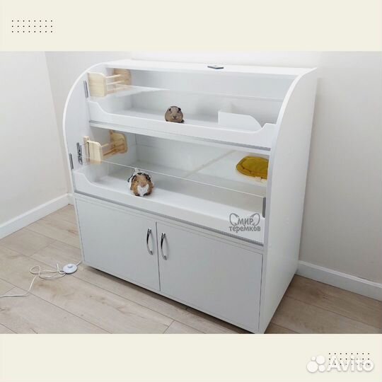 Клетка для морских свинок 100х50х60 см,белый,круг8