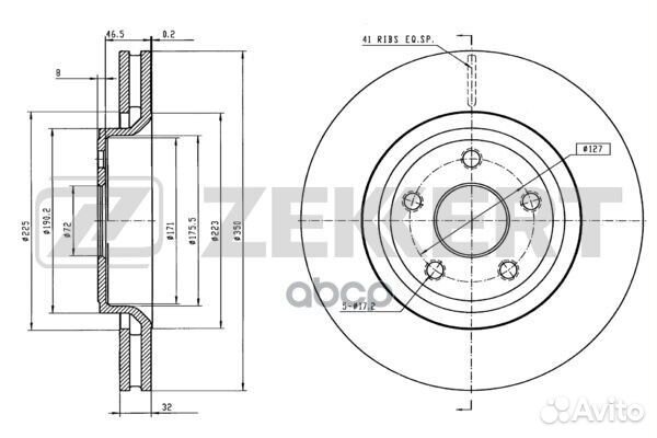 Диск торм. перед. jeep Grand Cherokee IV 10- bs