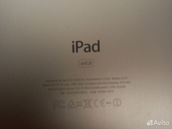 Apple iPad 64Gb Wi-Fi Sim, АКБ-ок, +чехол+зу