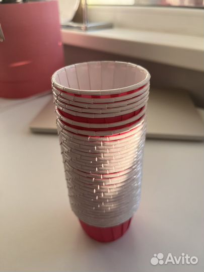 Бумажные формы для выпечки розовые набор