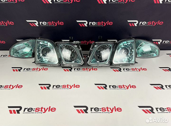 Фары Lexus LX470 Галоген Зеленые