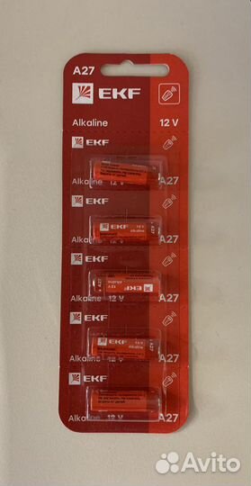 Батарейки A27 12v EKF для брелка