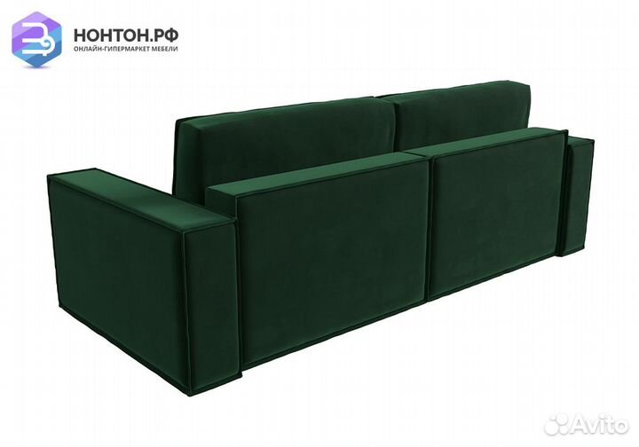 Диван еврокнижка Куба велюр зелёный