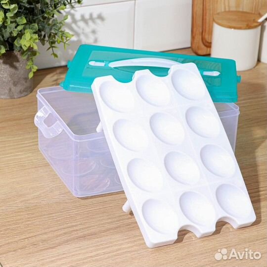 Контейнер для хранения яиц, 24 ячейки, двухуровнев