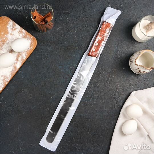 Нож для бисквита мелкие зубцы, рабочая поверхность