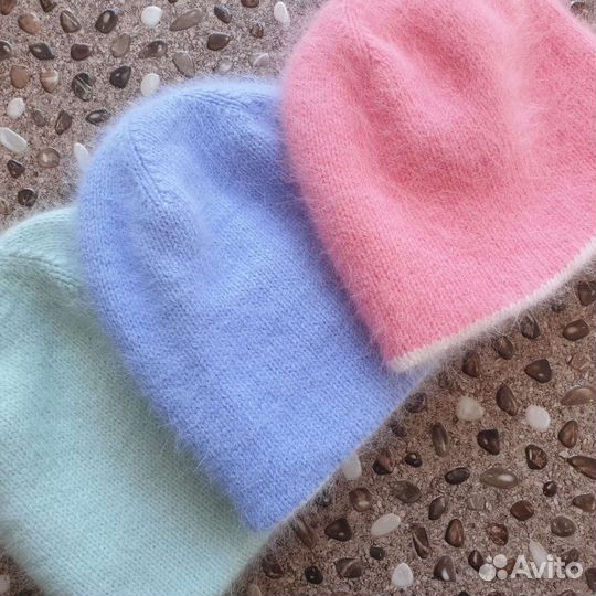 Двойные шапочки из пуха норки