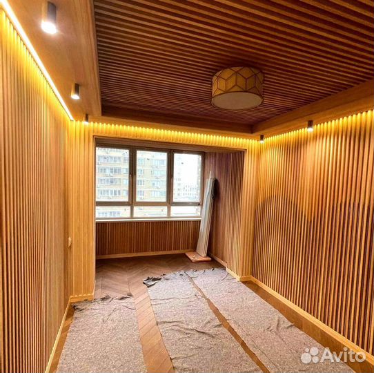 Деревянный потолок из массива дерева