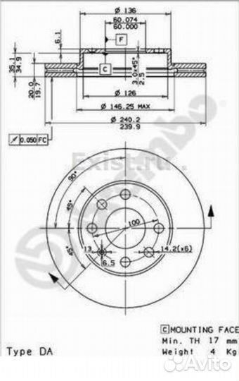 Тормозные диски Brembo 09.8635.10 оригинал