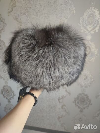 Шапка женская, чернобурка