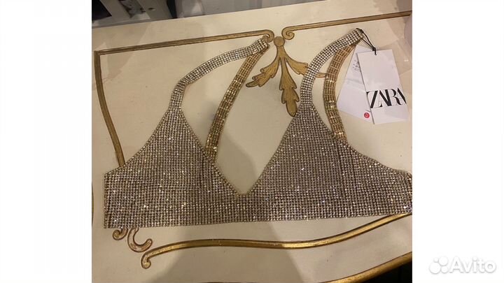 Топ zara со стразами