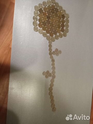 Инсталляция из монет- Подсолнух