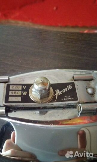 Старинный электрический утюг Acosta Германия